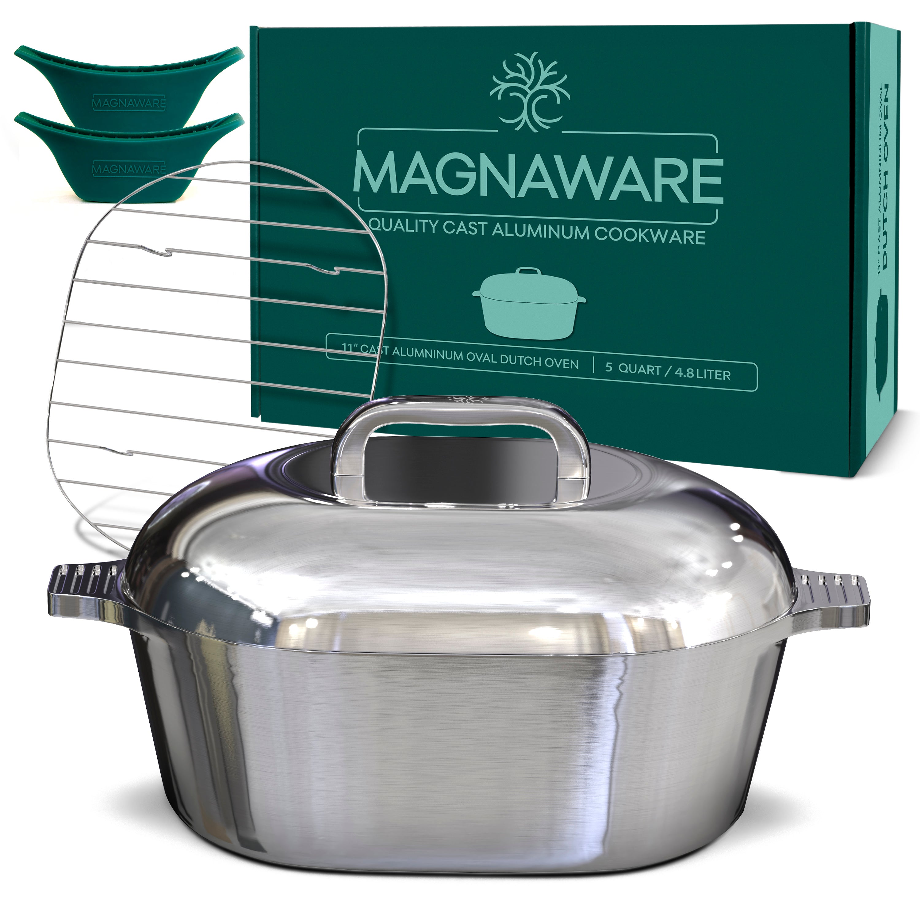 MAGNAWARE Oval Dutch Oven with Lid - 5 Quart (11 Inch)