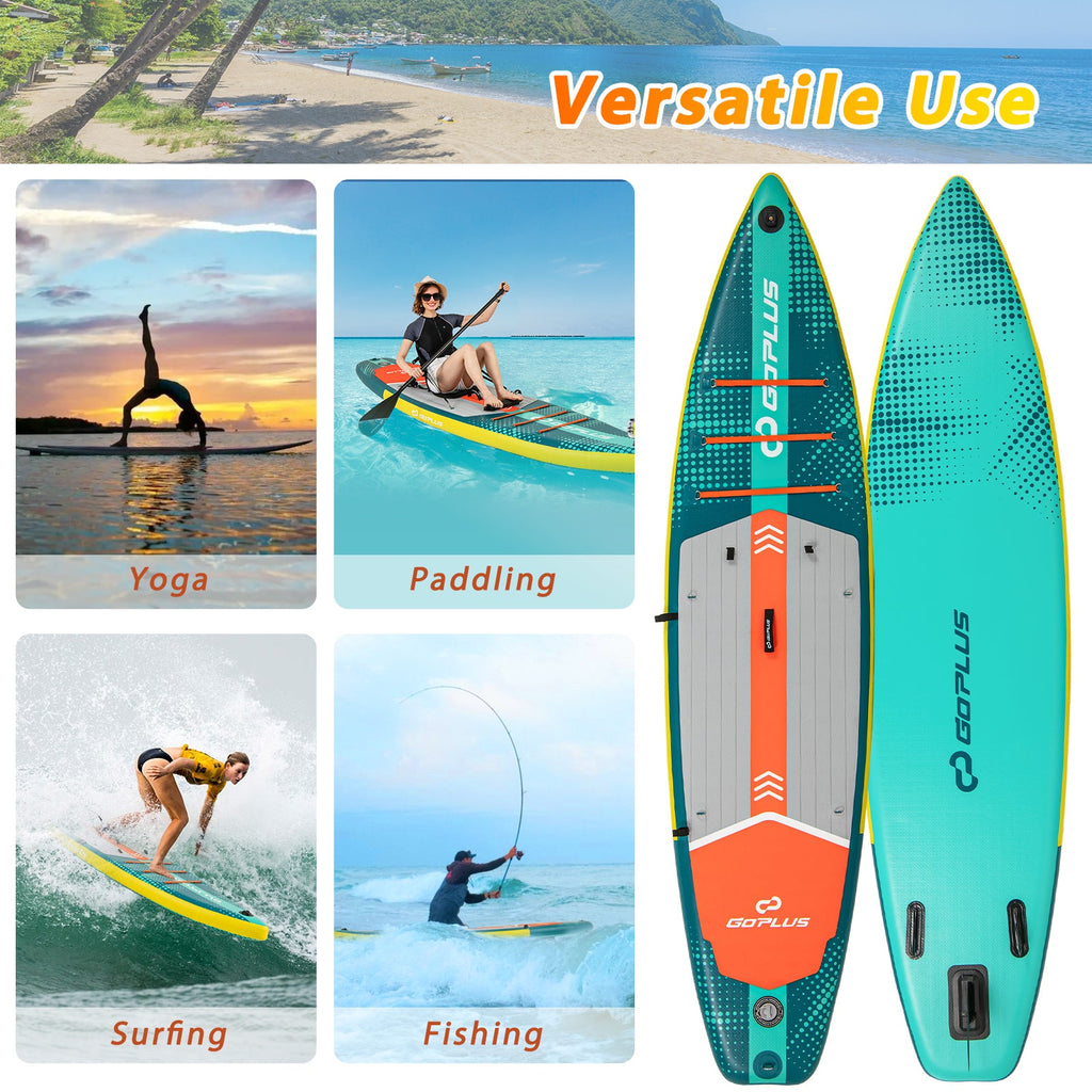 11 Feet Inflatable Stand Up Paddle Board with Kayak Seat for Adults-L