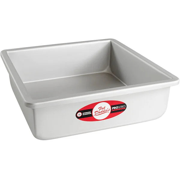 FAT DADDIO Square Aluminum Pans, 14/16-Gauge Hard Anodized Aluminum, Galvanized Steel, Choose from 30 Sizes