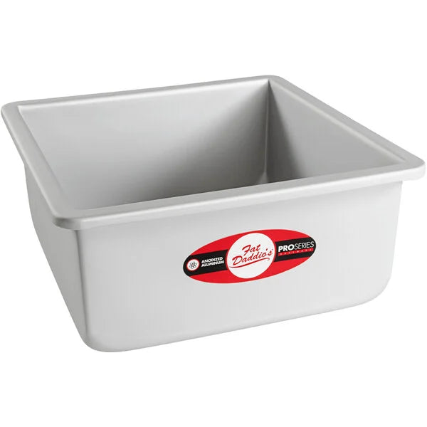 FAT DADDIO Square Aluminum Pans, 14/16-Gauge Hard Anodized Aluminum, Galvanized Steel, Choose from 30 Sizes