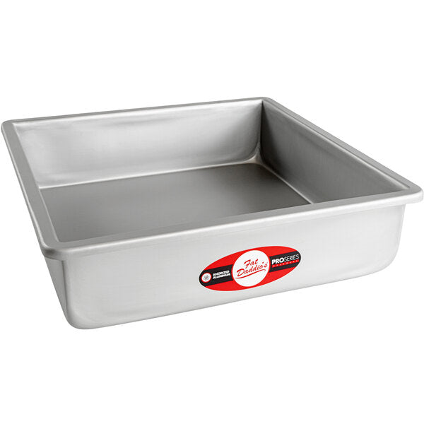 FAT DADDIO Square Aluminum Pans, 14/16-Gauge Hard Anodized Aluminum, Galvanized Steel, Choose from 30 Sizes