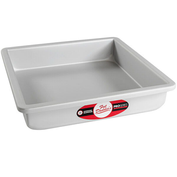 FAT DADDIO Square Aluminum Pans, 14/16-Gauge Hard Anodized Aluminum, Galvanized Steel, Choose from 30 Sizes