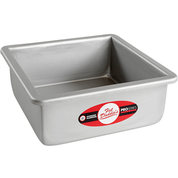 FAT DADDIO Square Aluminum Pans, 14/16-Gauge Hard Anodized Aluminum, Galvanized Steel, Choose from 30 Sizes