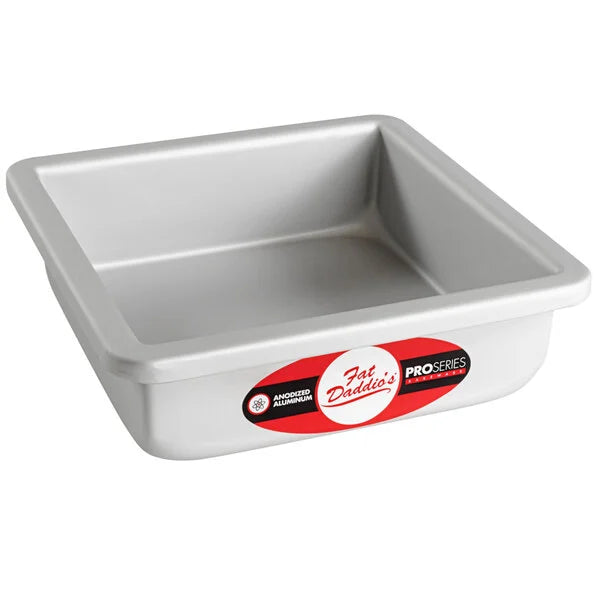 FAT DADDIO Square Aluminum Pans, 14/16-Gauge Hard Anodized Aluminum, Galvanized Steel, Choose from 30 Sizes