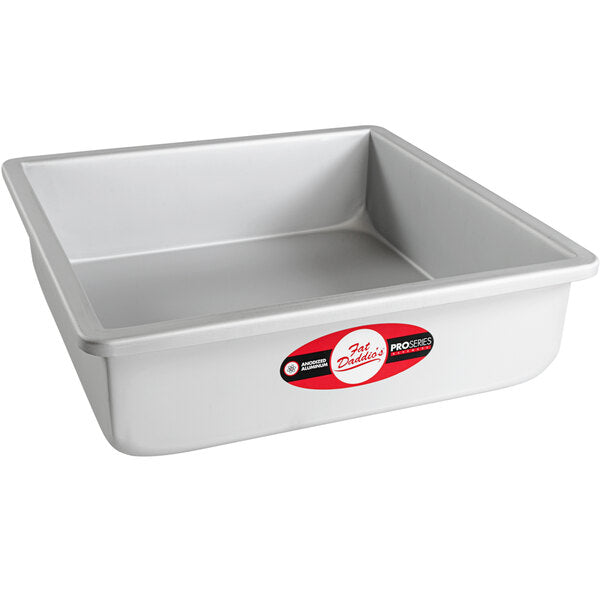 FAT DADDIO Square Aluminum Pans, 14/16-Gauge Hard Anodized Aluminum, Galvanized Steel, Choose from 30 Sizes