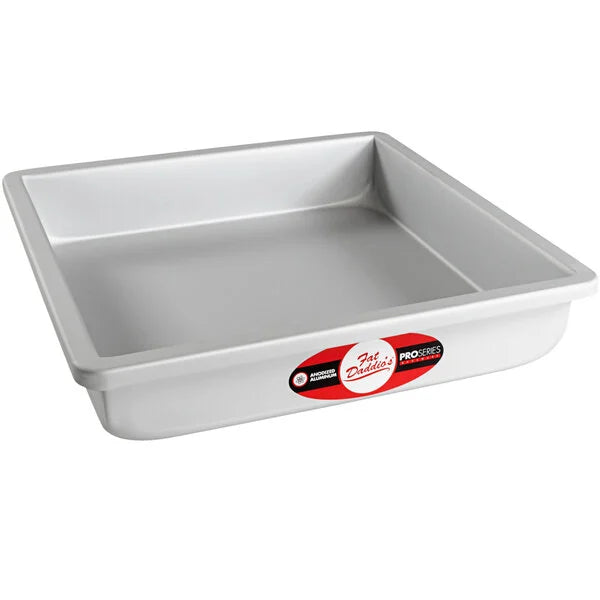 FAT DADDIO Square Aluminum Pans, 14/16-Gauge Hard Anodized Aluminum, Galvanized Steel, Choose from 30 Sizes