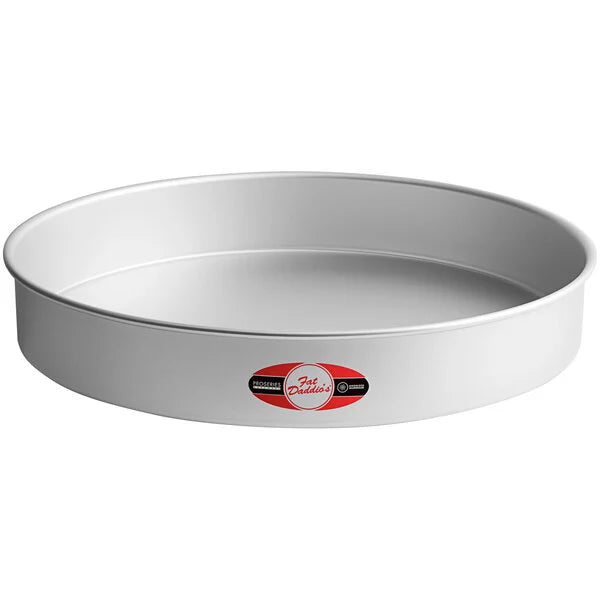 FAT DADDIO Round Aluminum Pans, 16-Gauge Hard Anodized Aluminum, Galvanized Steel 2" high and up to 18" Diameter