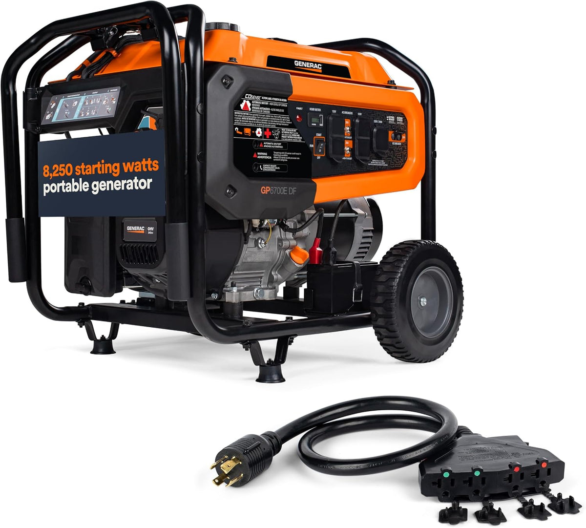 Generac 8,250 Starting Watt Dual Fuel Portable Gas Generator Electric Start