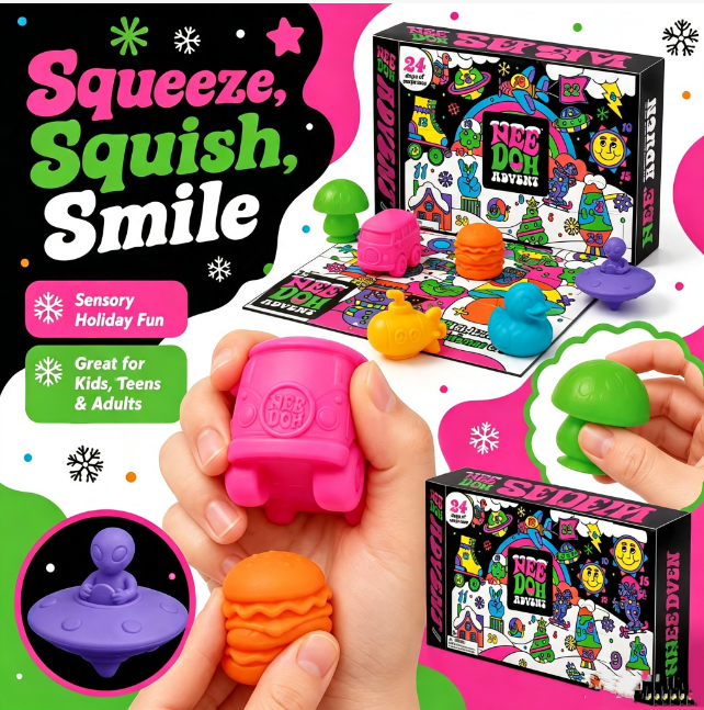SQUISHIES! Schylling Nee-Doh 2026 Christmas Squishmas Advent Calendar