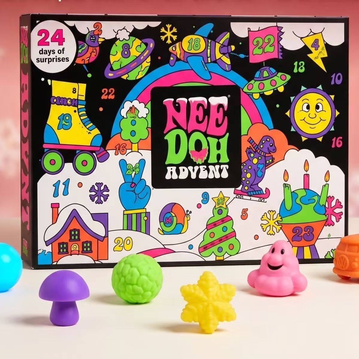 SQUISHIES! Schylling Nee-Doh 2026 Christmas Squishmas Advent Calendar