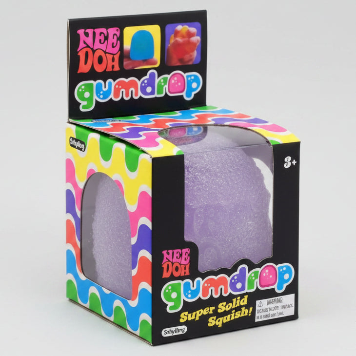 SQUISHIES!! Schylling Nee-Doh Gum Drop Super Solid Squish: Purple Drop