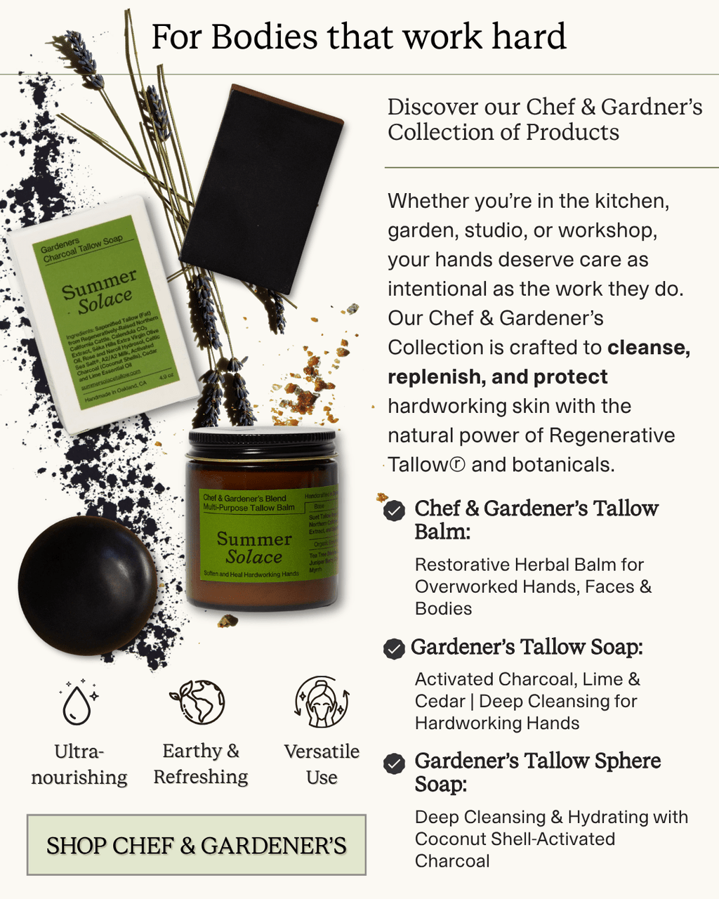 Chef & Gardener’s Healing Tallow Balm – Rosemary, Myrrh & Tea Tree