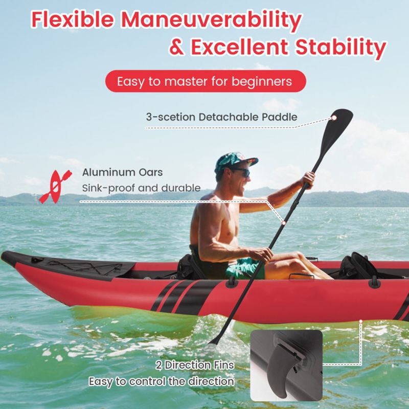 Inflatable 2-person Kayak Set with Aluminium Oars and Repair Kit