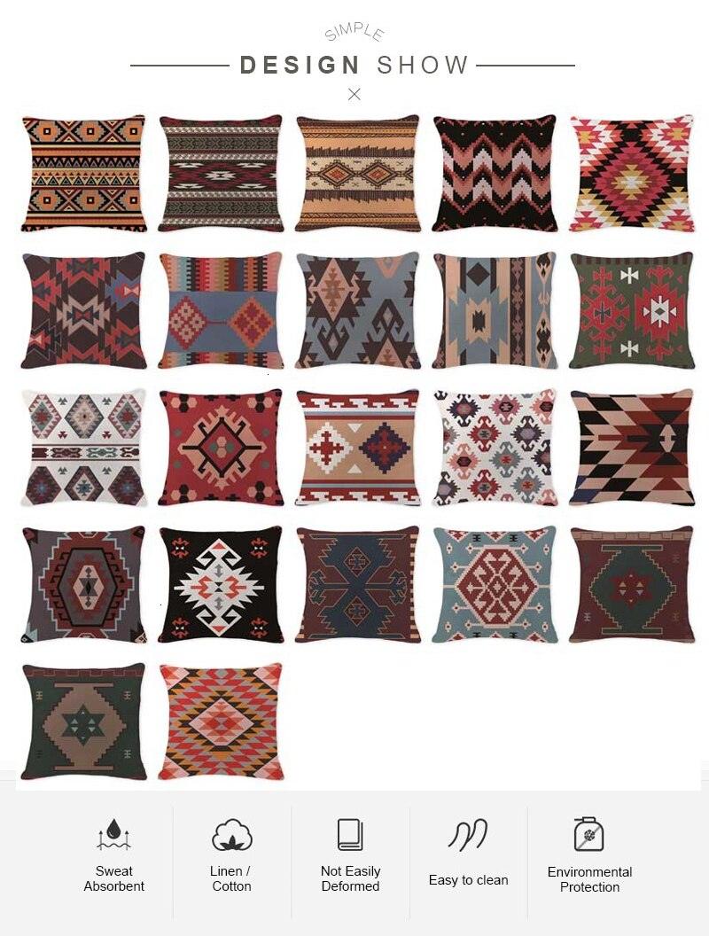 Geometric Throw Pillow Cover Cotton/Linen Brown Cushion Covers Decorative Comfortable Pillow Case For Home Decor Modern Square Cotton Linen Cushion Covers for Sofa Couch and Outdoor Décor 45x45cm