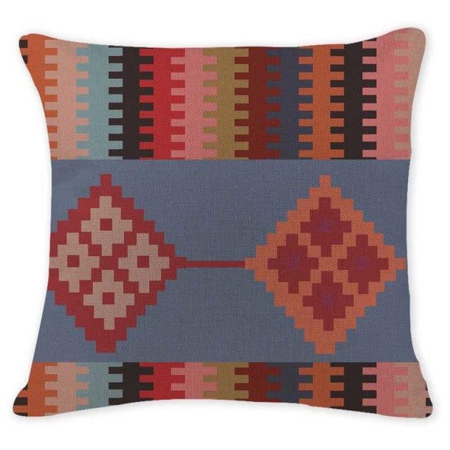 Geometric Throw Pillow Cover Cotton/Linen Brown Cushion Covers Decorative Comfortable Pillow Case For Home Decor Modern Square Cotton Linen Cushion Covers for Sofa Couch and Outdoor Décor 45x45cm
