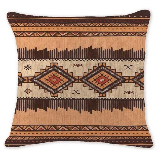 Geometric Throw Pillow Cover Cotton/Linen Brown Cushion Covers Decorative Comfortable Pillow Case For Home Decor Modern Square Cotton Linen Cushion Covers for Sofa Couch and Outdoor Décor 45x45cm