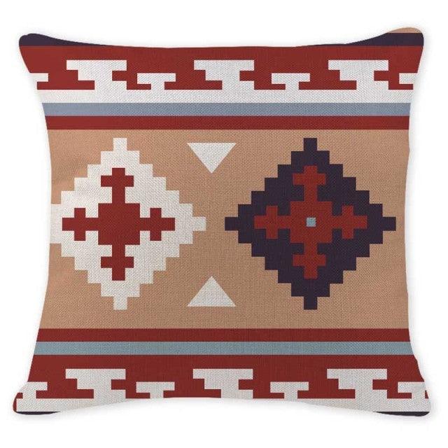 Geometric Throw Pillow Cover Cotton/Linen Brown Cushion Covers Decorative Comfortable Pillow Case For Home Decor Modern Square Cotton Linen Cushion Covers for Sofa Couch and Outdoor Décor 45x45cm