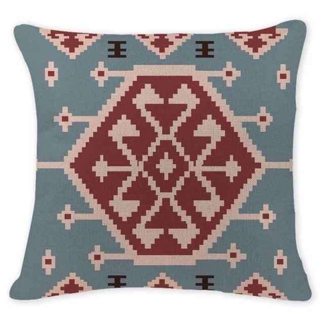 Geometric Throw Pillow Cover Cotton/Linen Brown Cushion Covers Decorative Comfortable Pillow Case For Home Decor Modern Square Cotton Linen Cushion Covers for Sofa Couch and Outdoor Décor 45x45cm