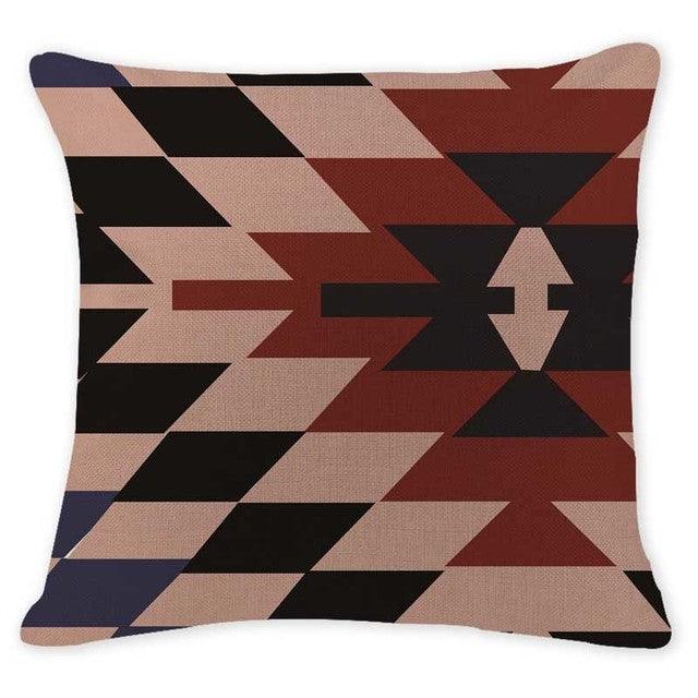 Geometric Throw Pillow Cover Cotton/Linen Brown Cushion Covers Decorative Comfortable Pillow Case For Home Decor Modern Square Cotton Linen Cushion Covers for Sofa Couch and Outdoor Décor 45x45cm