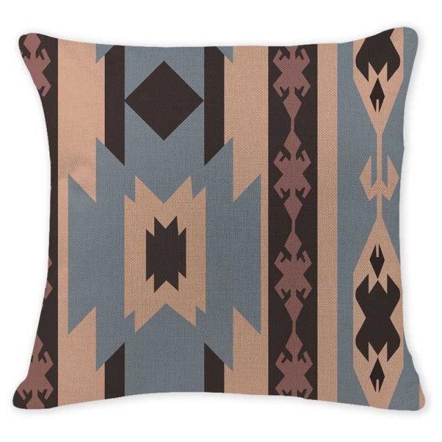 Geometric Throw Pillow Cover Cotton/Linen Brown Cushion Covers Decorative Comfortable Pillow Case For Home Decor Modern Square Cotton Linen Cushion Covers for Sofa Couch and Outdoor Décor 45x45cm