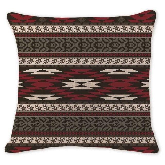 Geometric Throw Pillow Cover Cotton/Linen Brown Cushion Covers Decorative Comfortable Pillow Case For Home Decor Modern Square Cotton Linen Cushion Covers for Sofa Couch and Outdoor Décor 45x45cm