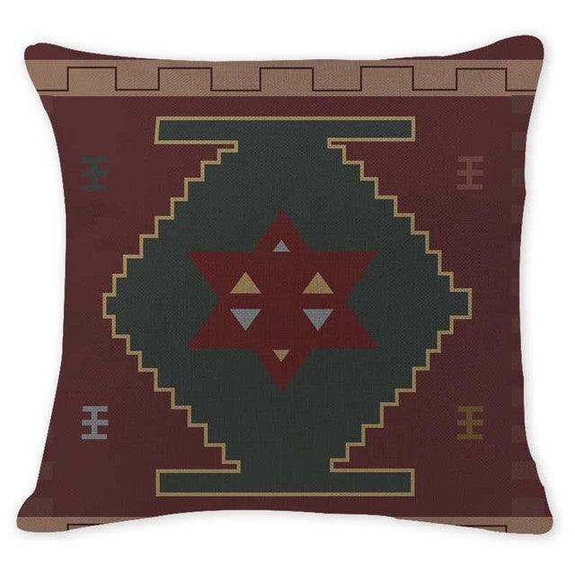 Geometric Throw Pillow Cover Cotton/Linen Brown Cushion Covers Decorative Comfortable Pillow Case For Home Decor Modern Square Cotton Linen Cushion Covers for Sofa Couch and Outdoor Décor 45x45cm