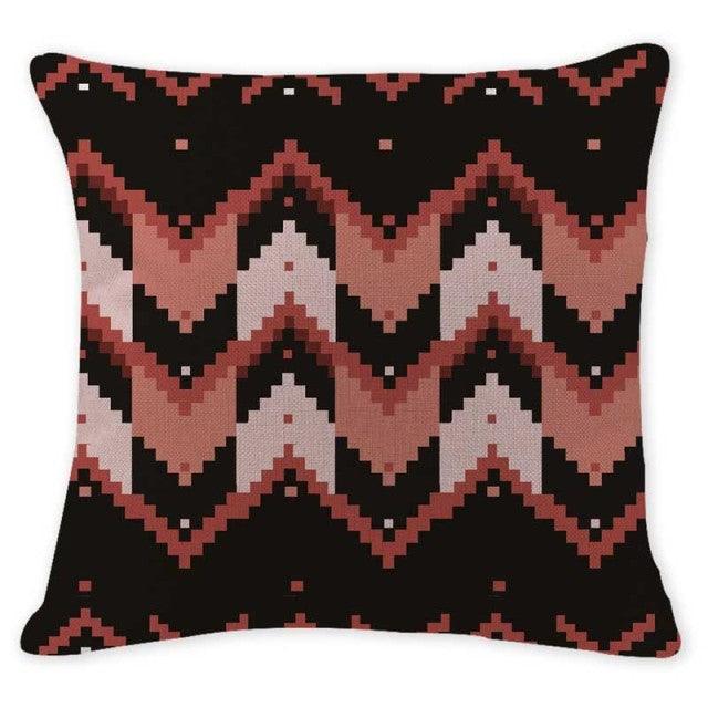 Geometric Throw Pillow Cover Cotton/Linen Brown Cushion Covers Decorative Comfortable Pillow Case For Home Decor Modern Square Cotton Linen Cushion Covers for Sofa Couch and Outdoor Décor 45x45cm