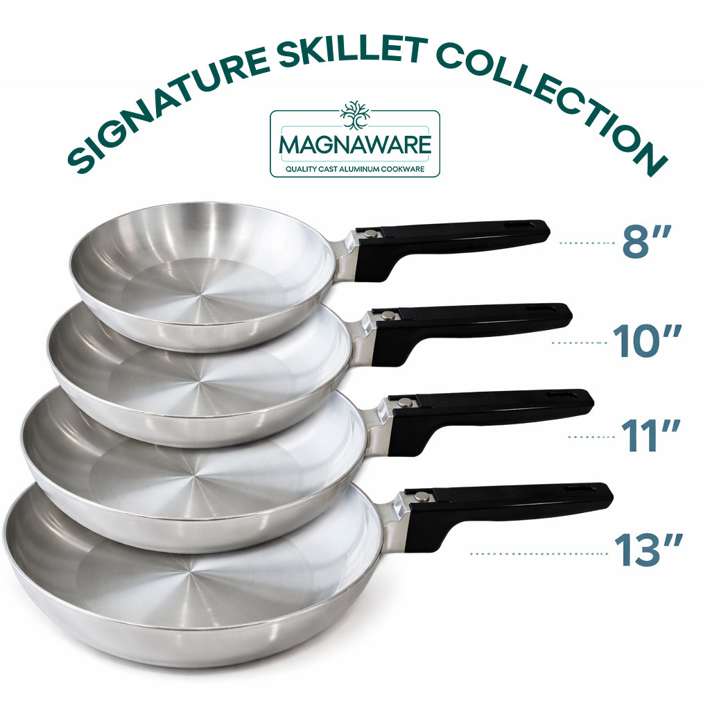 MAGNAWARE Signature Skillet Collection - Set of 4 Skillets - 8", 10", 11" and 13"